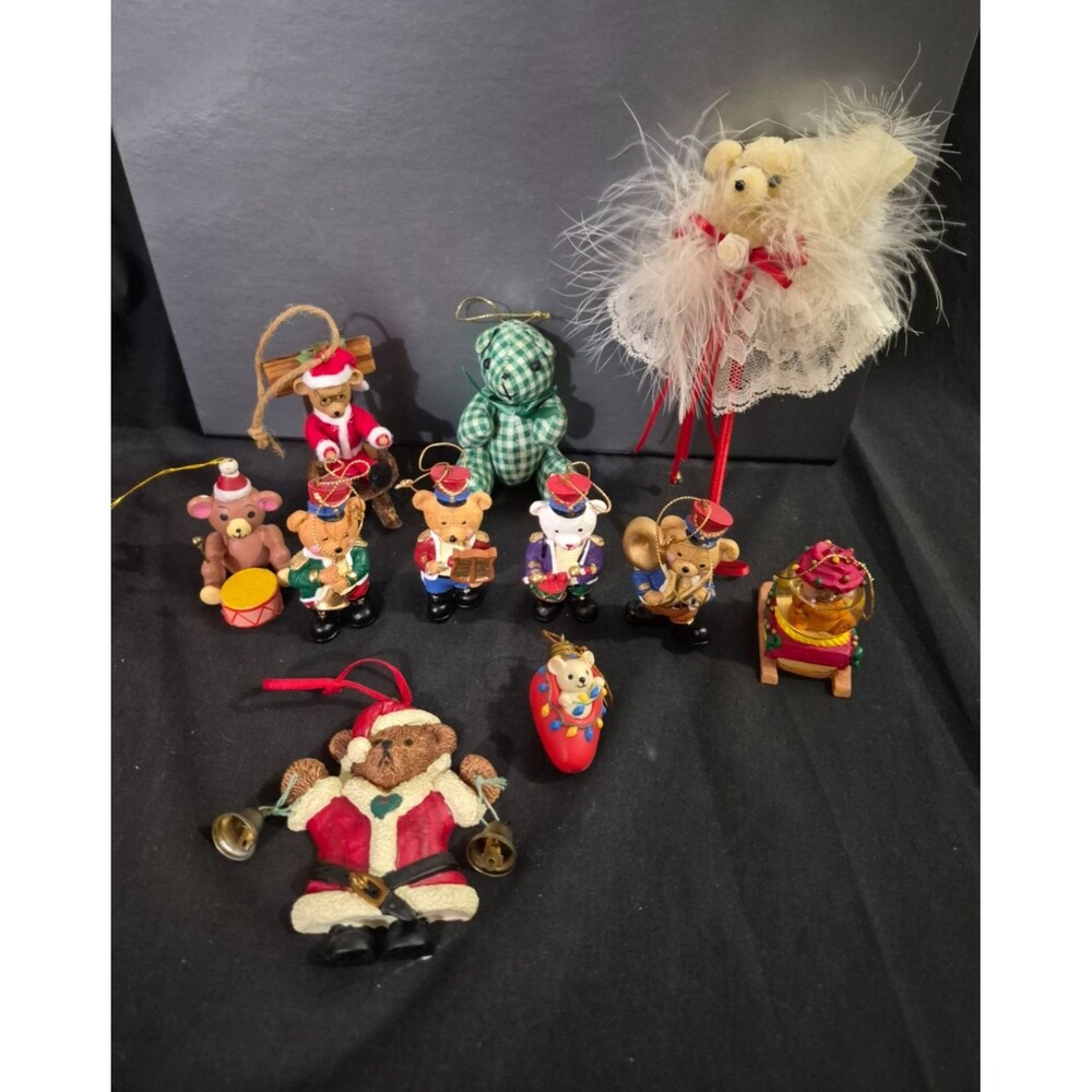 Christmas Ornaments Lot of 11pc All Bear Themed